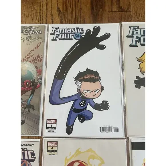 Fantastic Four 1 2 3 4 Complete Skottie Young Variant Set Marvel & #5
